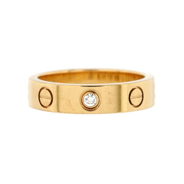 Cartier Love Wedding Band 1 Diamond Ring 18K Yellow Gold with Diamond