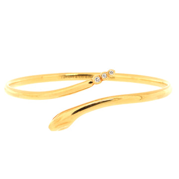 Tiffany & Co. Elsa Peretti Snake Bangle Bracelet 18K Yellow Gold with Diamonds