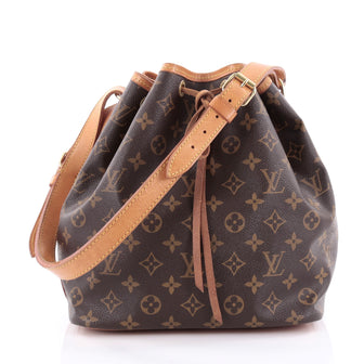 Louis Vuitton Petit Noe Handbag Monogram Canvas Brown