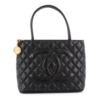 Chanel Medallion Tote Quilted Caviar Black 2275202