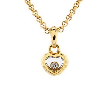 Chopard Happy Diamonds Heart Pendant Necklace 18K Yellow Gold with 1 Floating Diamond
