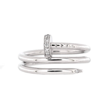Cartier Juste un Clou Double Ring 18K White Gold and Diamonds Small