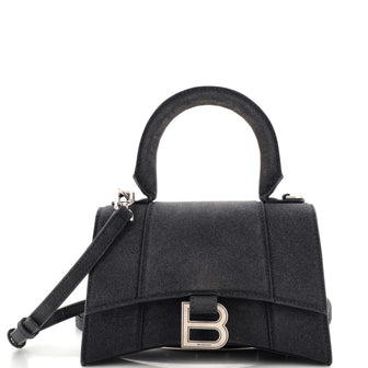 Balenciaga Hourglass Top Handle Bag Glitter Leather XS