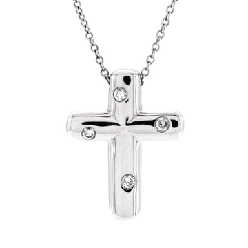 Tiffany & Co. Etoile Cross Pendant Necklace Platinum with Diamonds