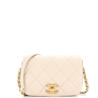 Chanel Nailed CC Full Flap Bag Quilted Calfskin Mini