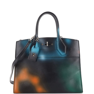Louis Vuitton City Steamer Handbag Hologram Print Leather MM