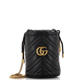 Gucci GG Marmont Bucket Bag Matelasse Leather Mini