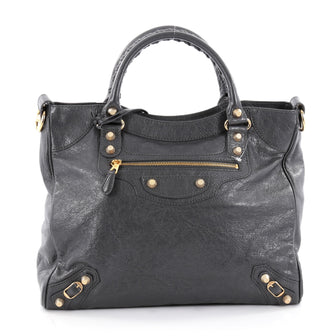Balenciaga Velo Giant Studs Handbag Leather Gray 2275806