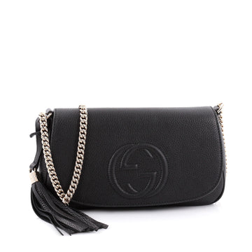 Gucci Soho Chain Strap Crossbody Bag Leather Medium Black 2276303