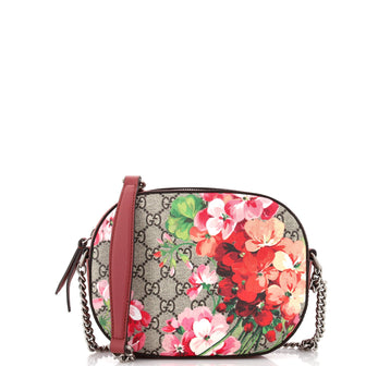 Gucci Chain Crossbody Bag Blooms Print GG Coated Canvas Mini