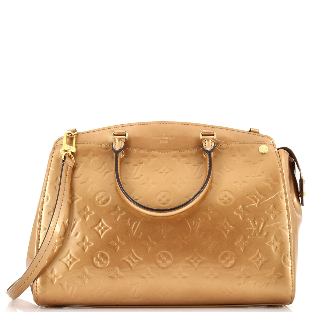 Louis Vuitton Brea NM Handbag Monogram Vernis MM Gold 2276491