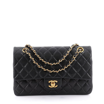 Chanel Vintage Classic Double Flap Bag Quilted Lambskin Black 2276501