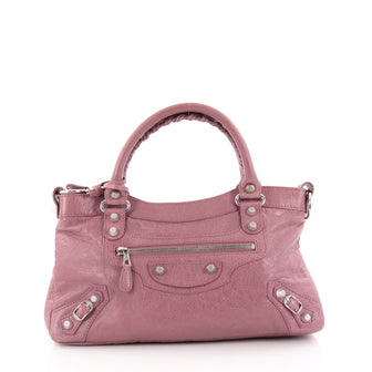 Balenciaga First Giant Studs Handbag Leather Pink 2276703