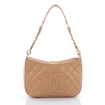 Chanel Timeless CC Chain Shoulder Bag Quilted Caviar Brown 2276802