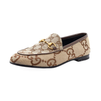 Gucci Women's Jordaan Loafers GG Canvas