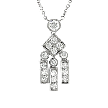 Tiffany & Co. Legacy Geometric Pendant Necklace Platinum with Diamonds