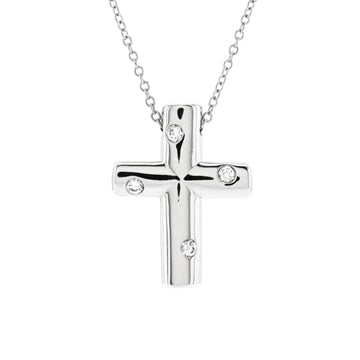 Tiffany & Co. Etoile Cross Pendant Necklace Platinum with Diamonds