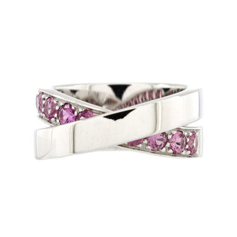 Cartier Paris Nouvelle Vague Crossover Ring 18K White Gold with Pink Sapphires
