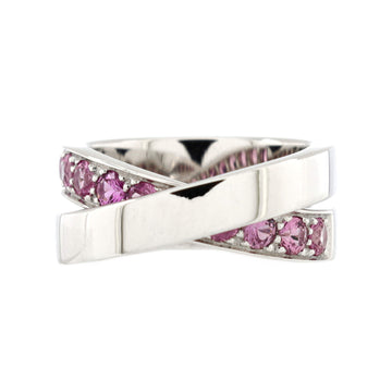 Cartier Paris Nouvelle Vague Crossover Ring 18K White Gold with Pink Sapphires