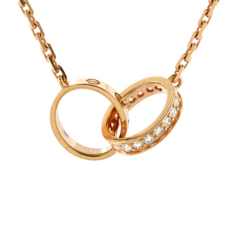 Cartier Love Interlocking Necklace 18K Rose Gold with Diamonds