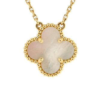 Van Cleef & Arpels Vintage Alhambra Pendant Necklace 18K Yellow Gold and Mother of Pearl