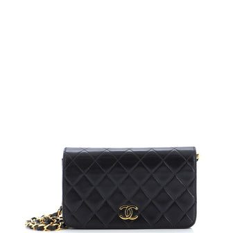 Chanel Vintage Full Flap Bag Quilted Lambskin Mini