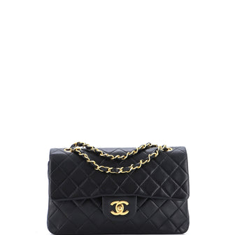 Chanel Vintage Classic Double Flap Bag Quilted Lambskin Small