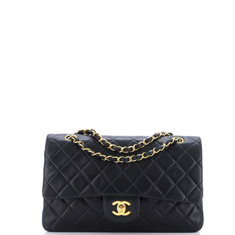 Chanel Vintage Classic Double Flap Bag Quilted Lambskin Medium