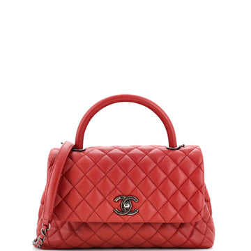 Chanel Coco Top Handle Bag Quilted Caviar Small
