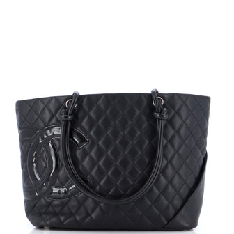 Chanel Cambon Tote Quilted Leather Large