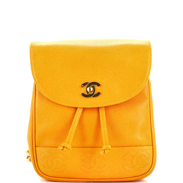 Chanel Vintage Triple Stitched CC Flap Backpack Caviar Small