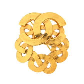 Chanel Vintage Swirling CC Brooch Metal