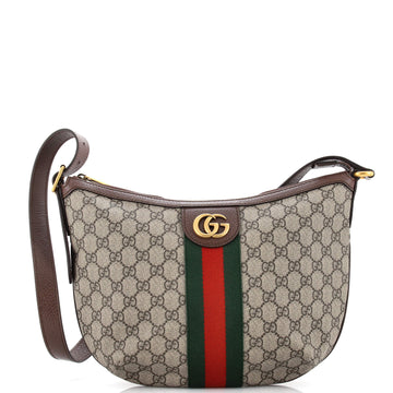 Gucci Ophidia Half Moon Hobo GG Coated Canvas Small