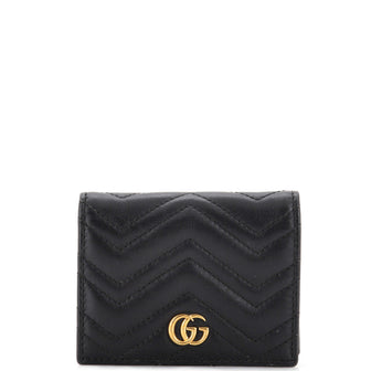 Gucci GG Marmont Card Case Wallet Matelasse Leather