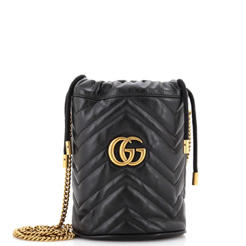 Gucci GG Marmont Bucket Bag Matelasse Leather Mini