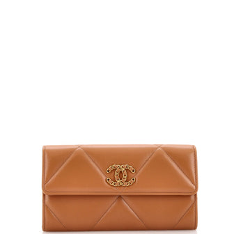 Chanel 19 Flap Wallet Quilted Lambskin Long