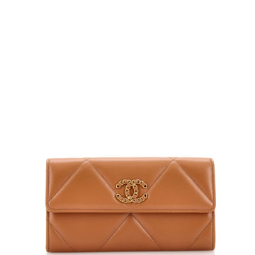 Chanel 19 Flap Wallet Quilted Lambskin Long