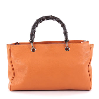 Gucci Bamboo Shopper Tote Leather Medium Orange 2277104