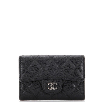 Chanel Classic Flap Card Case Quilted Caviar