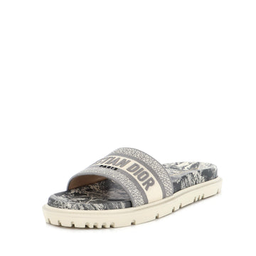 Christian Dior Women's Dway Slide Sandals Embroidered Canvas and Rubber