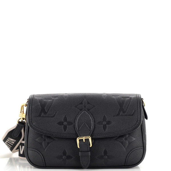 Diane Satchel Bag - Luxury Monogram Empreinte Leather Grey