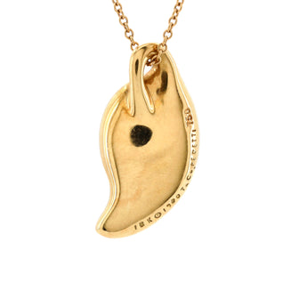 Tiffany & Co. Elsa Peretti Leaf Pendant Necklace 18K Yellow Gold