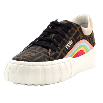 Fendi Women's Force Rainbow Low-Top Sneakers Zucca Canvas