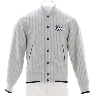 Christian Dior Men's Logo Baseball Jacket Embroidered Wool Blend