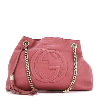 Gucci Soho Chain Strap Shoulder Bag Leather Medium Pink 22779112