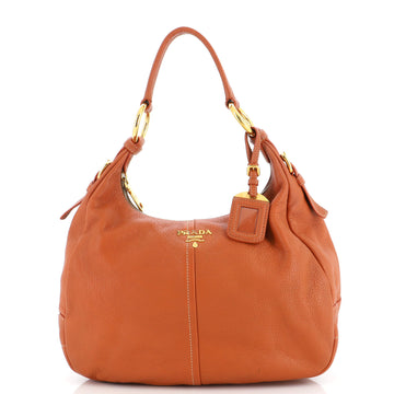 Prada Zip Top Hobo Vitello Daino Medium