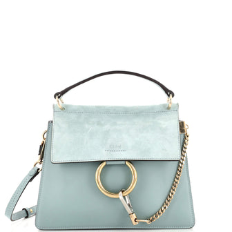 Chloe Faye Top Handle Bag Leather and Suede Small