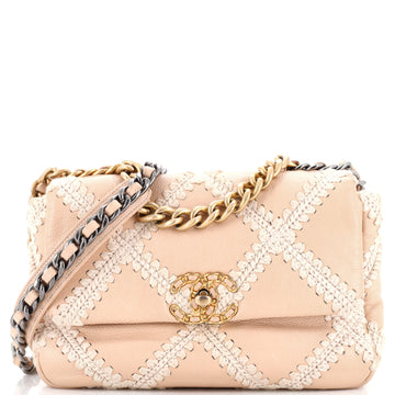 Chanel 19 Flap Bag Crochet Quilted Calfskin Medium