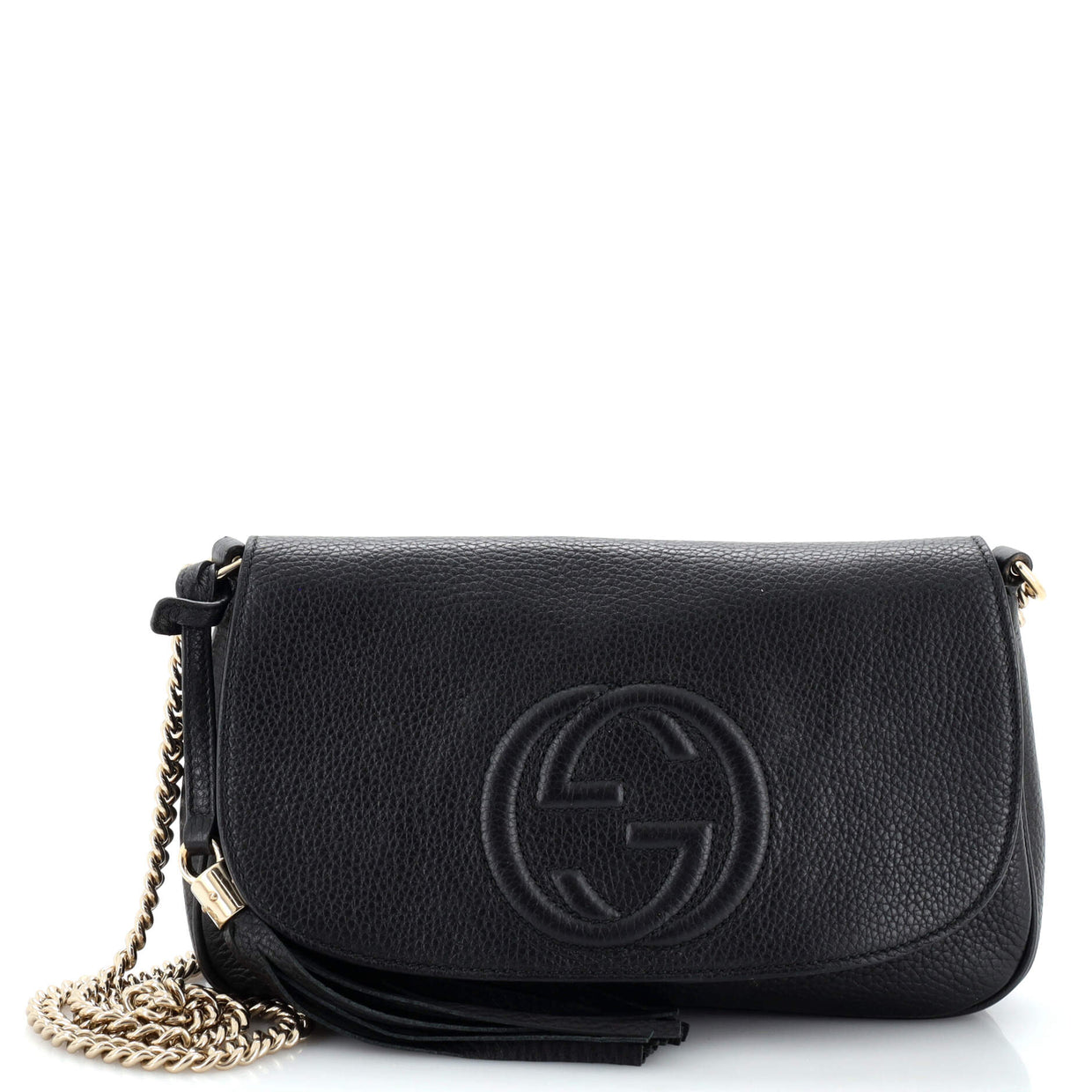 Gucci Soho Chain Crossbody Bag Leather Medium Black 2278371