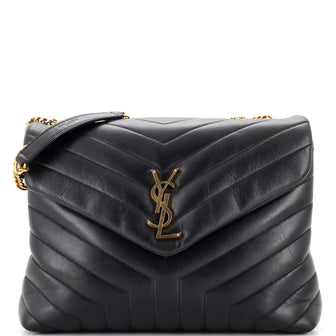 Saint Laurent Loulou Shoulder Bag Matelasse Chevron Leather Medium